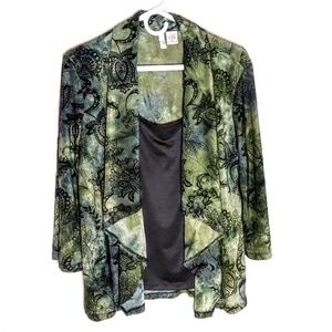 Faux Camisole Floral Motif Blouse XL